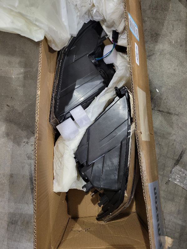 Photo 1 of AS Headlight Assembly Compatible with 2009 2010 2011 2012 2013 2014 2015 2016 2017 2018 Dodge Ram 1500/10 11 12 13 14 15 16 17 18 Dodge Ram 2500/3500 Pickup QUAD Chrome Housing Pair