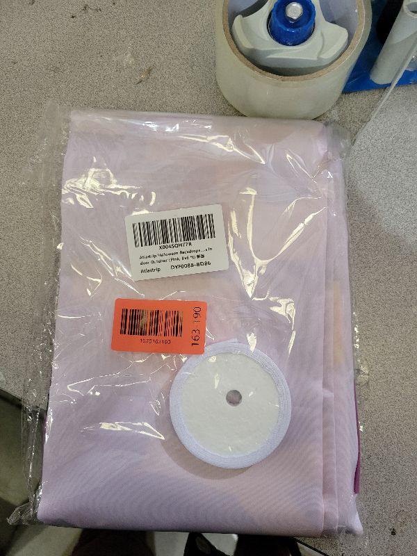 Photo 1 of Atlastrip Halloween Backdrops 8x6 FT Kids Party Background Spooky Halloween Backdrops Banner Garage Door Decorations Scary Decor for Parties Photo Props Indoor Outdoor