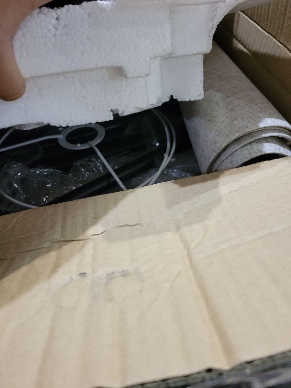 Photo 1 of ?Upgraded? Dimmable Floor Lamp, 1000 Lumens LED Edison Bulb Included, Arc Floor Lamps for Living Room Modern Standing Lamp with Linen Shade, Tall Lamp for Bedroom Office Dining Room- Black