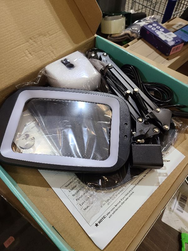 Photo 1 of 10X 30X Extra Large Magnifying Glass with Light and Stand,7-inch Lighted Magnifier,5 Color Modes Stepless Dimmable,Rectangle Hands-Free Magnifying Glass Desk Lamp for Reading Craft Hobby Close Work