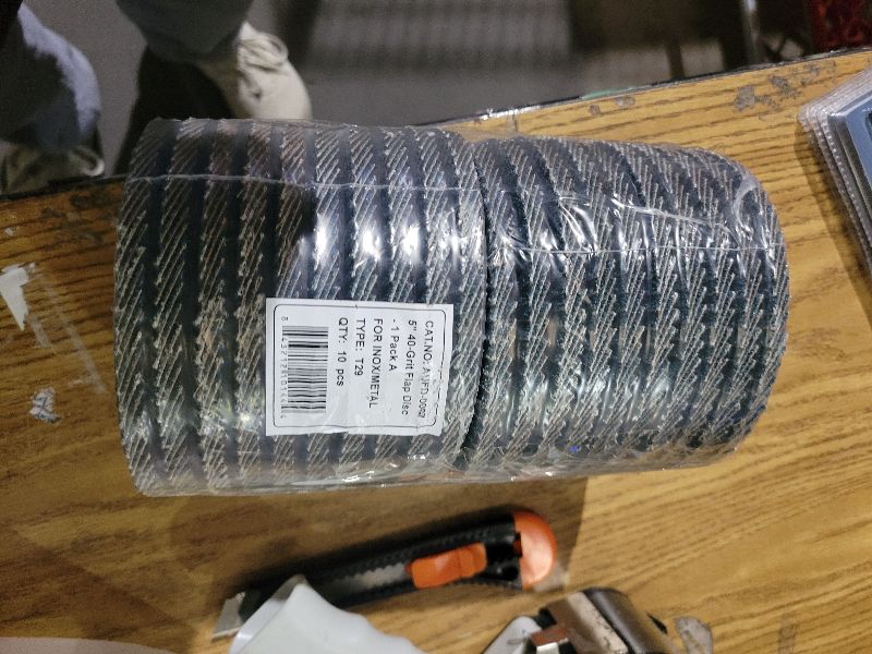 View 1 of 10Pcs 5" 125mm Angle Grinder Sanding Discs 40/60/80/120 Grit Grinding Wheel Flap Discs Metal Plastic Wood Removal Abrasive Tool(40 Grit)