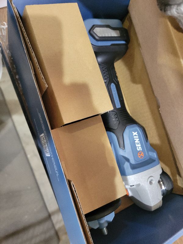 Photo 1 of SENIX PAX2115-M2-0 X2 20 Volt Max* 4-1/2-Inch Brushless Angle Grinder Tool, 8500 RPM Max, 3-Position Auxiliary Handle, Spring-Loaded Safety Slide Switch, Tool Only, Battery Not Included