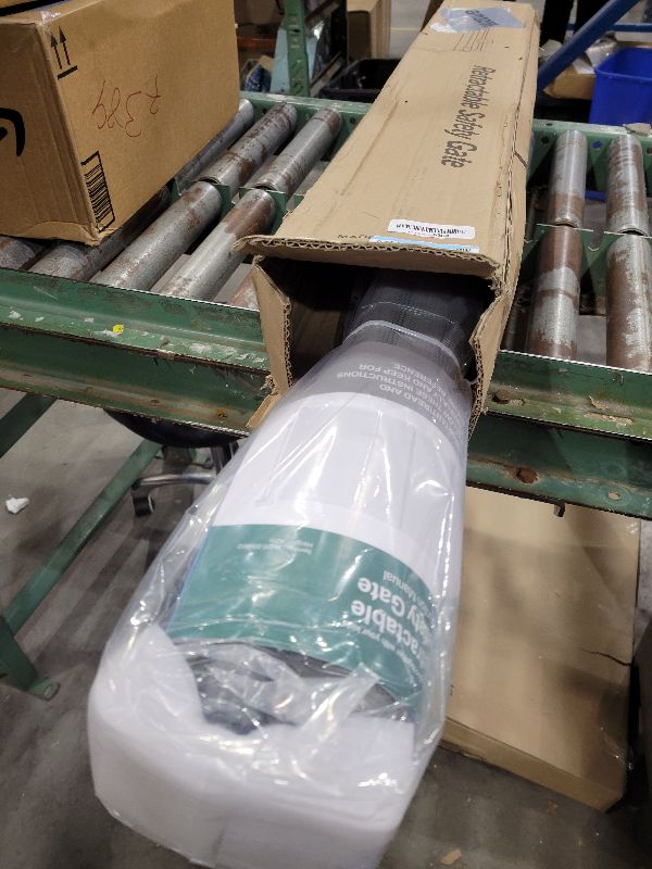 Photo 1 of 120 Inch Retractable Baby Gates Extra Wide, 42 Inch Tall Retractable Gate, 10 FT Reinforced Retractable Dog Gate with Rods & Hooks to Prevent Crawling Through, for Stairs, Indoor/Outdoor, Gray