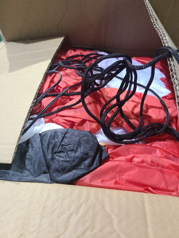 Photo 1 of 12 FT Giant Christmas Inflatable Santa Claus Outdoor Yard Decor with LED Lights and Metal Stakes - Blow Up Holiday Lawn and Garden Decoration- Perfect for Festive Home Display