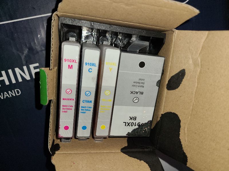 Photo 1 of 910XL Ink Cartridges Combo 4-Pack High Yield Replacement for HP 910 910XL Ink Compatible with HP OfficeJet 8010 8020 Pro 8030 8015 8025 8028 8035 8018 8022 e Printers Color Black Cyan Magenta Yellow