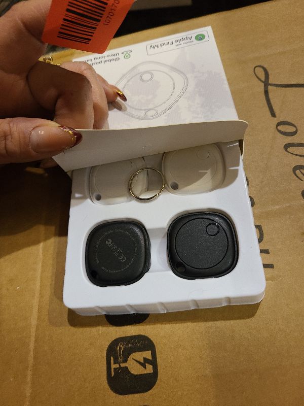 Photo 1 of Air Tracker Tags-4 Pack, Bluetooth Tracker Works with Apple Find My APP (iOS Only), Bluetooth Smart Air Tag Keys Finder and Item Locator for Keys, Bags, Luggage, Wallet, Replaceable Battery