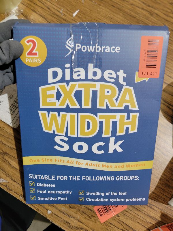 Photo 1 of 2 Pairs Wide Diabetic Socks for Men Women Plus Size,Lymphedema Socks for Swollen Feet and Ankles,Edema Loose Fit Socks,Non-Binding Hospital Cast Socks