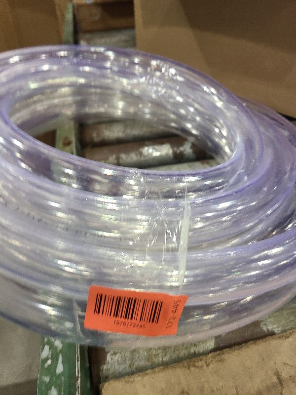 View 2 of 1’’ ID × 1-1/4’’ OD - 25 ft Clear Plastic Vinyl Tubing, Flexible PVC Hose Lightweight BPA Free and Non-Toxic vinyl Tube for Transfer Water Air Oil