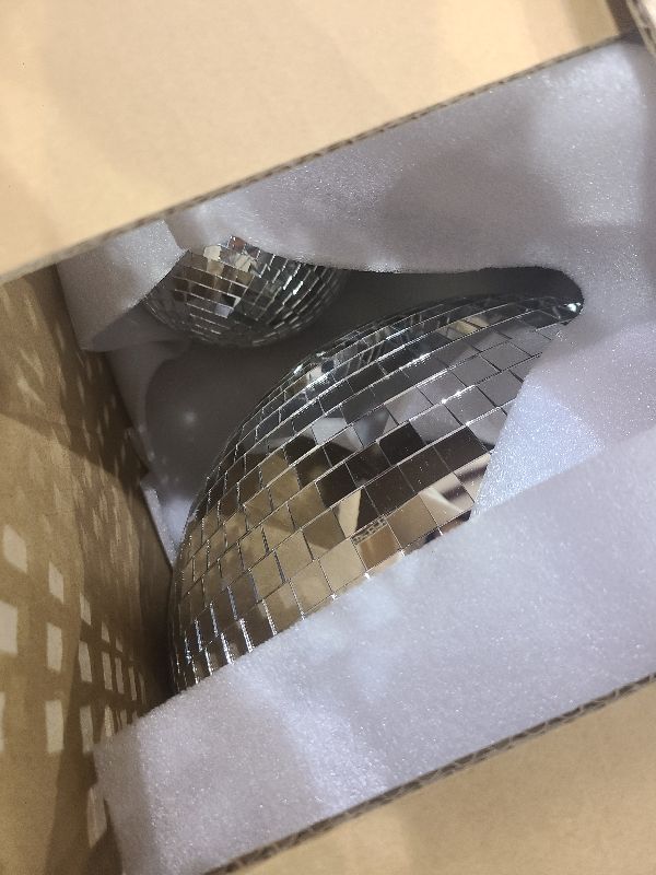 Photo 1 of 17 Pcs Disco Ball Decor: Mini Large Assorted Size Hanging Mirror Disco Ball Sets - Silver Party Ornaments for Stage Club Prom Props 70s Weddings Dance Music Birthday(12, 8, 6, 4, 3.2 Inch)