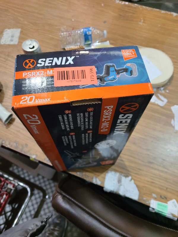 Photo 1 of SENIX PSRX2-M2-0 X2 20 Volt Max* 7/8-Inch Compact Reciprocating Saw Power Tool Set, Variable Speed, 3000 SPM Max, Tool-Less Blade Clamp, 3-Mode LED Light, Tool Only, Battery Not Included