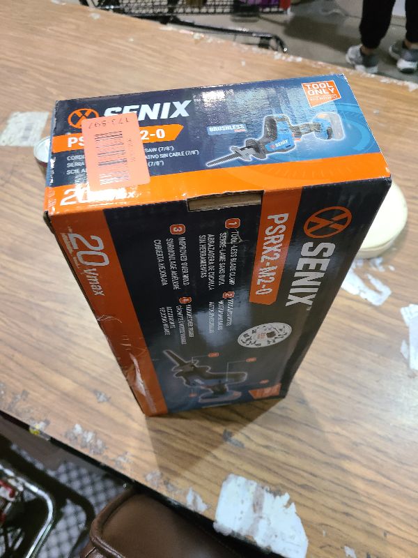 Photo 1 of SENIX PSRX2-M2-0 X2 20 Volt Max* 7/8-Inch Compact Reciprocating Saw Power Tool Set, Variable Speed, 3000 SPM Max, Tool-Less Blade Clamp, 3-Mode LED Light, Tool Only, Battery Not Included