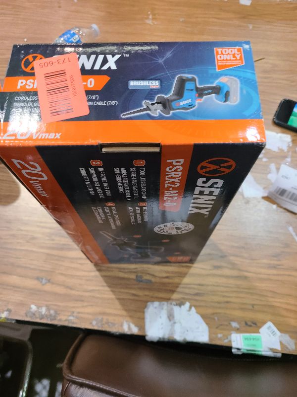 Photo 1 of SENIX PSRX2-M2-0 X2 20 Volt Max* 7/8-Inch Compact Reciprocating Saw Power Tool Set, Variable Speed, 3000 SPM Max, Tool-Less Blade Clamp, 3-Mode LED Light, Tool Only, Battery Not Included