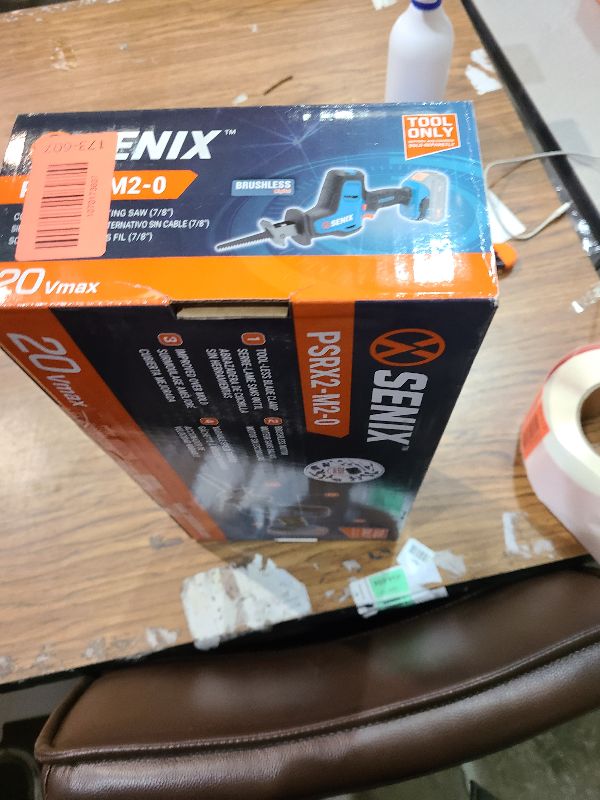 Photo 1 of SENIX PSRX2-M2-0 X2 20 Volt Max* 7/8-Inch Compact Reciprocating Saw Power Tool Set, Variable Speed, 3000 SPM Max, Tool-Less Blade Clamp, 3-Mode LED Light, Tool Only, Battery Not Included