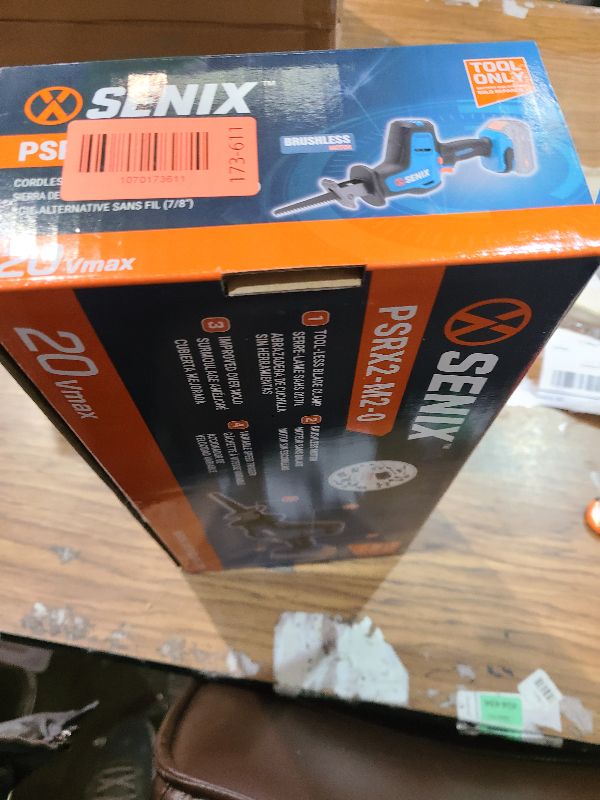 Photo 1 of SENIX PSRX2-M2-0 X2 20 Volt Max* 7/8-Inch Compact Reciprocating Saw Power Tool Set, Variable Speed, 3000 SPM Max, Tool-Less Blade Clamp, 3-Mode LED Light, Tool Only, Battery Not Included