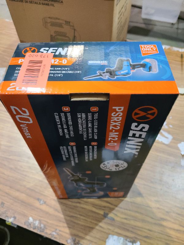 Photo 1 of SENIX PSRX2-M2-0 X2 20 Volt Max* 7/8-Inch Compact Reciprocating Saw Power Tool Set, Variable Speed, 3000 SPM Max, Tool-Less Blade Clamp, 3-Mode LED Light, Tool Only, Battery Not Included