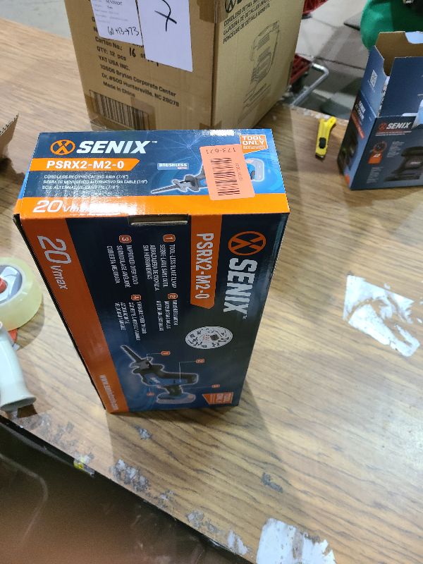 Photo 1 of SENIX PSRX2-M2-0 X2 20 Volt Max* 7/8-Inch Compact Reciprocating Saw Power Tool Set, Variable Speed, 3000 SPM Max, Tool-Less Blade Clamp, 3-Mode LED Light, Tool Only, Battery Not Included
