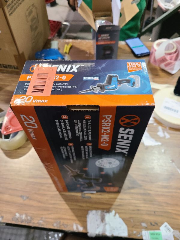 Photo 1 of SENIX PSRX2-M2-0 X2 20 Volt Max* 7/8-Inch Compact Reciprocating Saw Power Tool Set, Variable Speed, 3000 SPM Max, Tool-Less Blade Clamp, 3-Mode LED Light, Tool Only, Battery Not Included
