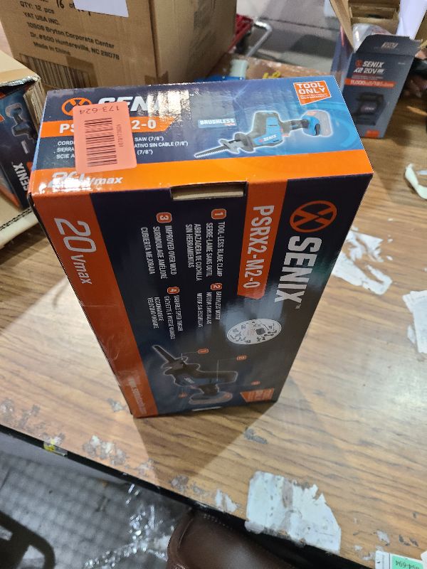 Photo 1 of SENIX PSRX2-M2-0 X2 20 Volt Max* 7/8-Inch Compact Reciprocating Saw Power Tool Set, Variable Speed, 3000 SPM Max, Tool-Less Blade Clamp, 3-Mode LED Light, Tool Only, Battery Not Included