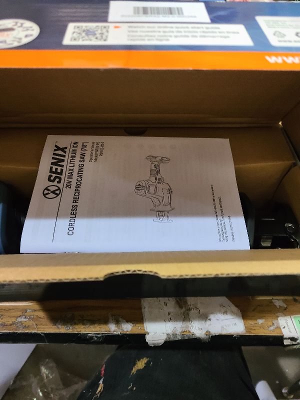 Photo 1 of SENIX PSRX2-M2-0 X2 20 Volt Max* 7/8-Inch Compact Reciprocating Saw Power Tool Set, Variable Speed, 3000 SPM Max, Tool-Less Blade Clamp, 3-Mode LED Light, Tool Only, Battery Not Included
