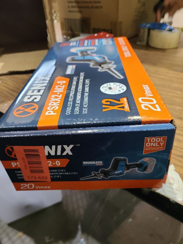 Photo 1 of SENIX PSRX2-M2-0 X2 20 Volt Max* 7/8-Inch Compact Reciprocating Saw Power Tool Set, Variable Speed, 3000 SPM Max, Tool-Less Blade Clamp, 3-Mode LED Light, Tool Only, Battery Not Included