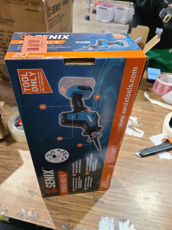 Photo 1 of SENIX PSRX2-M2-0 X2 20 Volt Max* 7/8-Inch Compact Reciprocating Saw Power Tool Set, Variable Speed, 3000 SPM Max, Tool-Less Blade Clamp, 3-Mode LED Light, Tool Only, Battery Not Included
