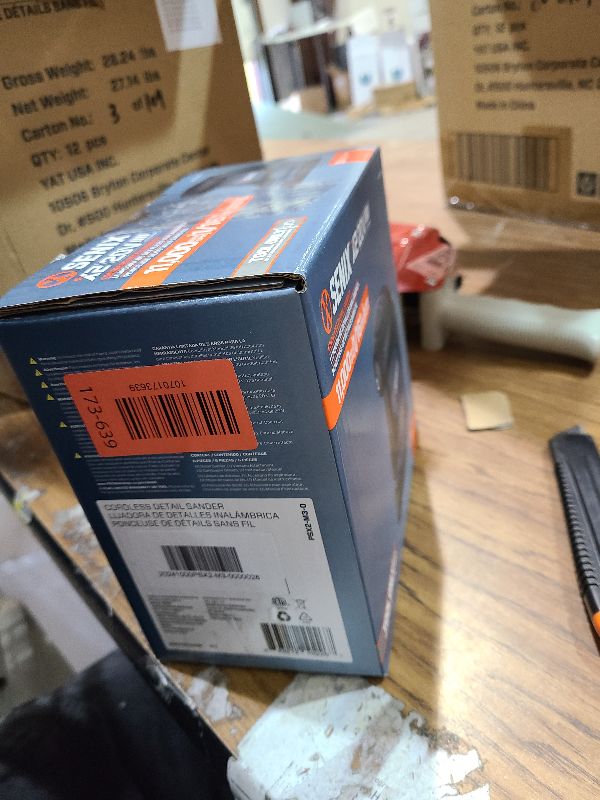 Photo 1 of SENIX 20V Cordless Detail Sander,Electric Hand-Sander with 11,000 OPM,Lightweight & Compact Design for Woodworking,Furniture,Drywall,Paint Removal(Tool Only,No Included Battery)