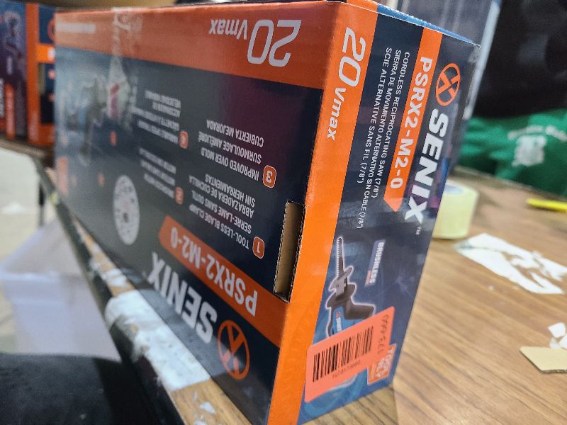 Photo 1 of SENIX PSRX2-M2-0 X2 20 Volt Max* 7/8-Inch Compact Reciprocating Saw Power Tool Set, Variable Speed, 3000 SPM Max, Tool-Less Blade Clamp, 3-Mode LED Light, Tool Only, Battery Not Included