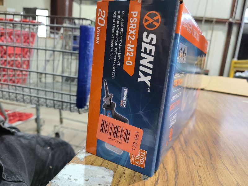 Photo 1 of SENIX PSRX2-M2-0 X2 20 Volt Max* 7/8-Inch Compact Reciprocating Saw Power Tool Set, Variable Speed, 3000 SPM Max, Tool-Less Blade Clamp, 3-Mode LED Light, Tool Only, Battery Not Included