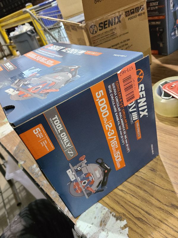 View 3 of SENIX 20V Max 7-1/4" Circular Saw for Wood Cutting | Cordless Circular Saw with 4.0Ah Battery & Charger | 4200RPM Brushless Motor, LED Light, 55° Bevel | Storage Bag Included (PSCX2-M3)
