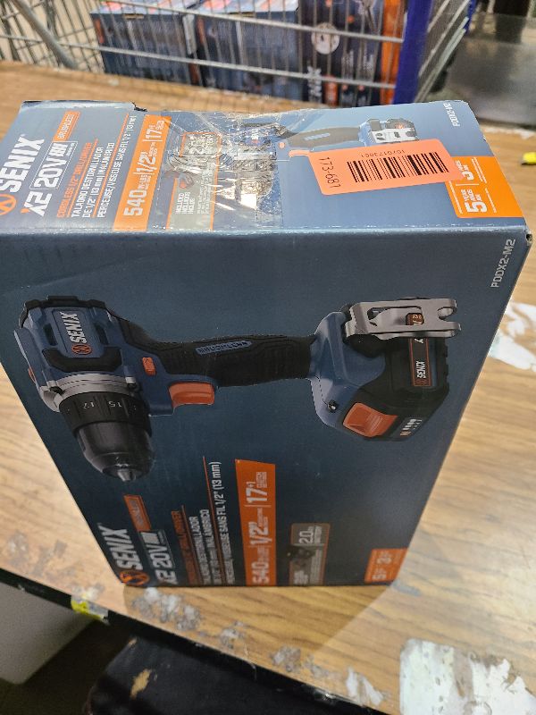 Photo 1 of SENIX X2 20 Volt Max* Cordless 1/2-Inch Hammer Drill Driver with Brushless Motor, Power Tool Kit Includes Storage Bag, 2.0 Ah Battery,Charger,Safety Glasses (PDHX2-M2)
