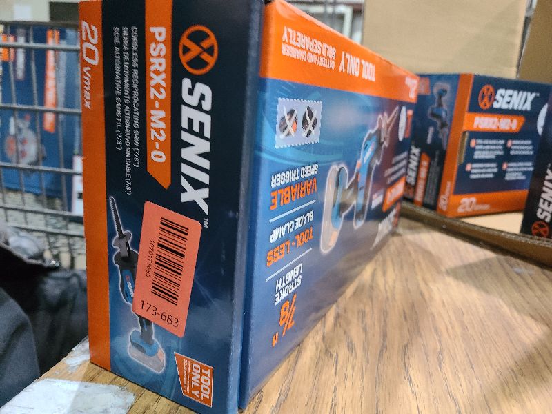 Photo 1 of SENIX PSRX2-M2-0 X2 20 Volt Max* 7/8-Inch Compact Reciprocating Saw Power Tool Set, Variable Speed, 3000 SPM Max, Tool-Less Blade Clamp, 3-Mode LED Light, Tool Only, Battery Not Included