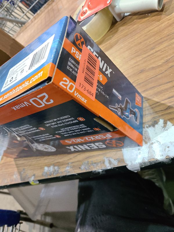 Photo 1 of SENIX PSRX2-M2-0 X2 20 Volt Max* 7/8-Inch Compact Reciprocating Saw Power Tool Set, Variable Speed, 3000 SPM Max, Tool-Less Blade Clamp, 3-Mode LED Light, Tool Only, Battery Not Included