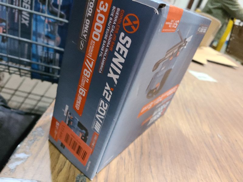 Photo 1 of SENIX 20V Max Cordless Jigsaw (Bare Tool Only), Jigsaw Cut Off Tool with Brushless Motor, 3000SPM, 6-Speed & 4-Orbital Settings, 45° Bevel Cuts, Includes Blades for Straight/Curved/Circular Cutting