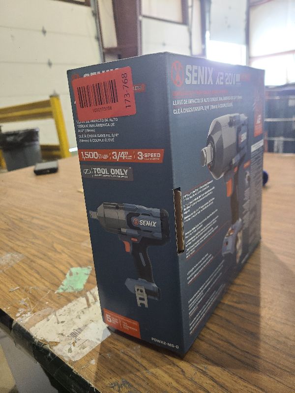 Photo 1 of SENIX X2 20 Volt Max* 3/4-Inch Cordless Impact Wrench, Brushless Motor, 1100 Foot-Pounds of Max Torque, 1800 RPM Max, 3-Speed, Includes Belt Clip, Battery Not Included (PDWX2-M5-0) (3/4-Inch)