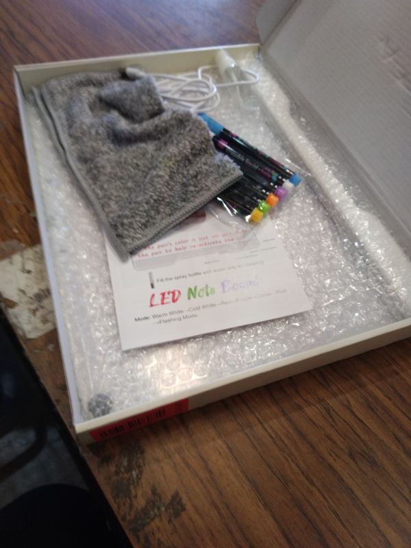 Photo 1 of 16-Inch Rechargeable Doodle Glow LED Note Board, 7-Color Light Modes, Neon Art Dry Erase Light Up Drawing Pad with Built-in Stand, Sketching Gift Toy for Kids/Girls/Teens, 5 Markers & Tracing Book