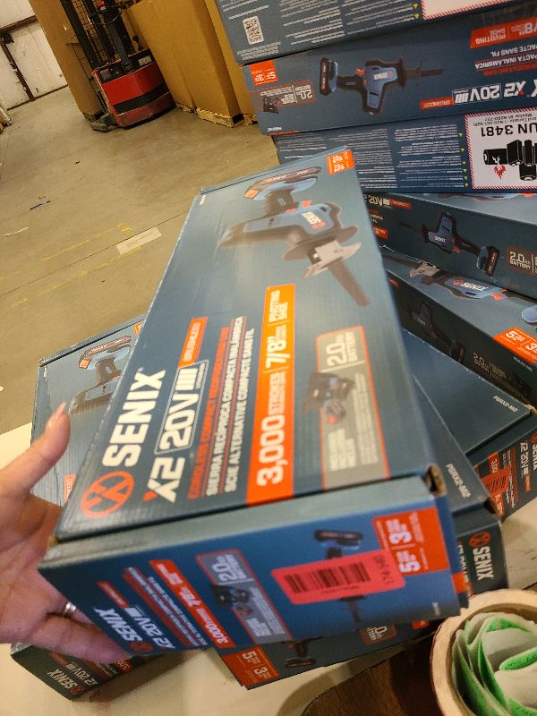 Photo 1 of SENIX PSRX2-M2-0 X2 20 Volt Max* 7/8-Inch Compact Reciprocating Saw Power Tool Set, Variable Speed, 3000 SPM Max, Tool-Less Blade Clamp, 3-Mode LED Light, Tool Only, Battery Not Included