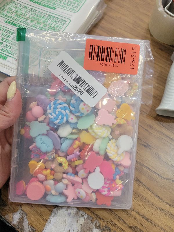 Photo 1 of 100PCS TINKRSTUFF Fake Candy Charms Cute Flatback Resin Charms for Slime, Random Kawaii Decoden Charm for Embellishments Phone Junk Case Charms Bulk Rainbow Bow Heart Lollipop, Scrapbooking DIY Decor