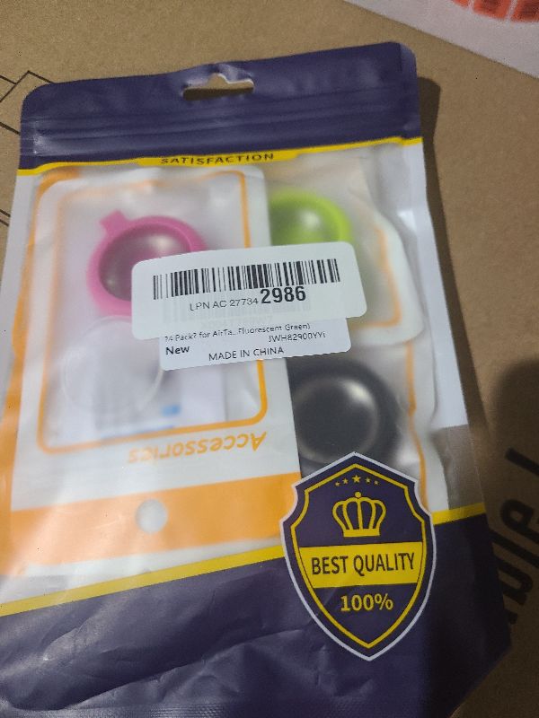 Photo 1 of ?4 Pack? for AirTag Holder with Keychain, Waterproof Silicone Airtags Key Ring Protective Case Cover Compatible with Apple Air Tag GPS Accessories (Black+White+Rose Red+Fluorescent Green)