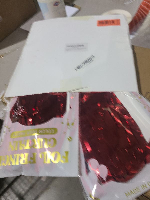 Photo 1 of 2 Pack Red Tinsel Backdrop, 3.28 FT x 7.05 FT Fringe Curtains, Red Foil Tinsel Party Streamer Backdrop Curtains for Valentines Day, Wedding Photo Backdrop Party Decorations for Wedding Anniversaries
