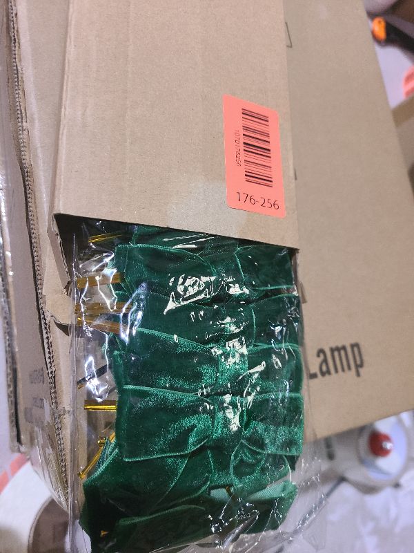 Photo 1 of 24 Pcs Green Small Velvet Bows Ornaments for Christmas Tree, Vintage Cute Velvet Bows Home Decor for Tree Mantle Wreath Gift Wrapping Crafts, 0.98’’ W/3.14 * 3.14 inch