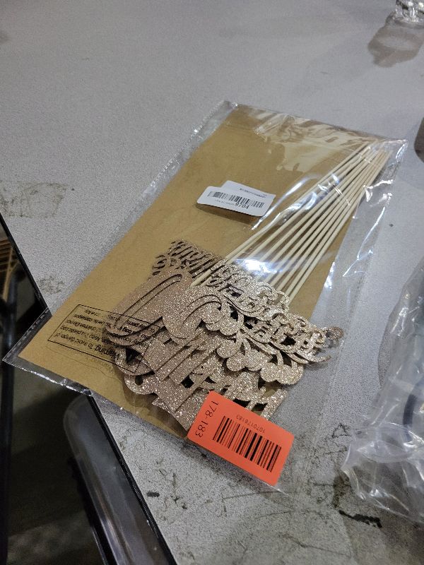 Photo 1 of 10-Pack Double Sided Rose Gold Fabulous and 50th Birthday Centerpieces for Tables, Number 50 Centerpiece Sticks, 50th Birthday Table Decorations for Women Men (Double Sided Giltter) (Rose Gold)