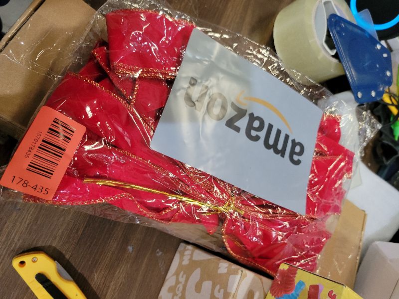 Photo 1 of 2 Pack Red Christmas Bows Outdoor Decorations,12”x20” Large Christmas Tree Topper Bow, Velvet Wreath Bow with Glitter Gold Edge for Xmas Home Front Door Decor