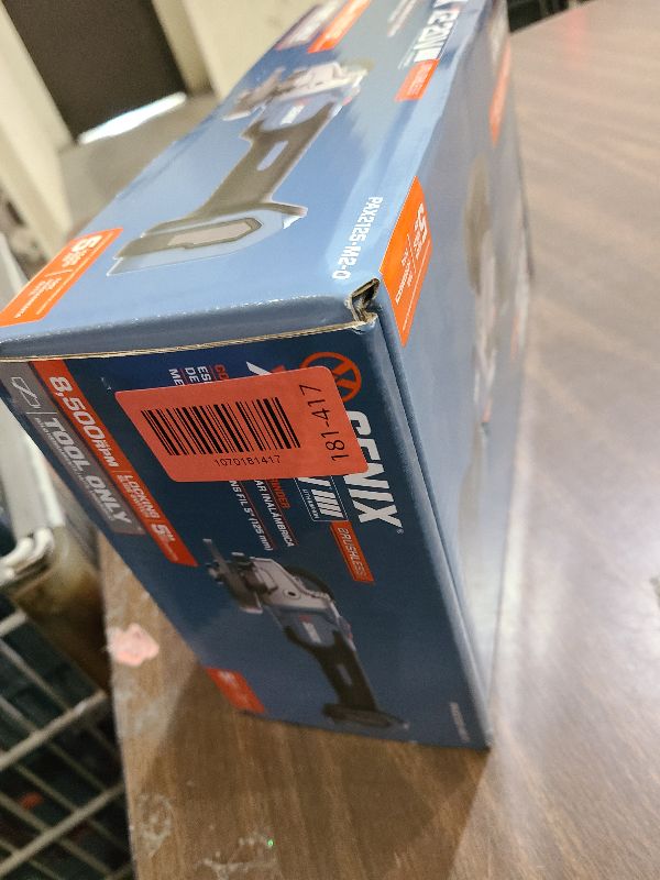 Photo 1 of SENIX PAX2125-M2-0 X2 20 Volt Max* 5-Inch Brushless Angle Grinder Tool, 8500 RPM Max, 3-Position Auxiliary Handle, Spring-Loaded Safety Slide Switch, Tool Only, Battery Not Included