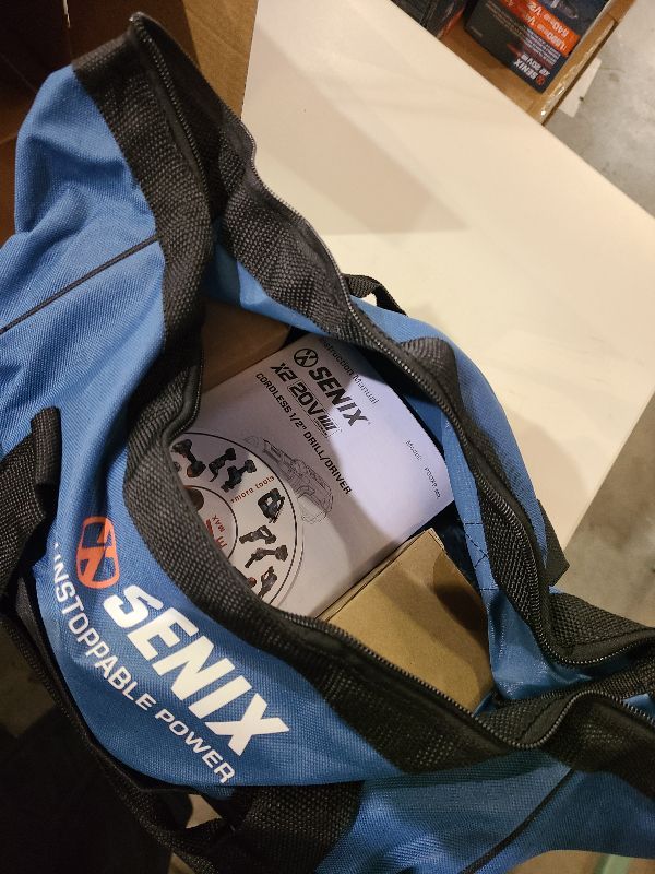 Photo 1 of SENIX X2 20 Volt Max* 2-Piece Cordless Power Tool Kit with Battery Powered 1/2-Inch Drill Driver and 1/4-Inch Impact Driver, Includes Storage Bag, 2 2.0 Ah Batteries & Charger (S2K2B2-01)