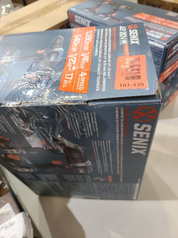 Photo 1 of SENIX X2 20 Volt Max* 2-Piece Cordless Power Tool Kit with Battery Powered 1/2-Inch Drill Driver and 1/4-Inch Impact Driver, Includes Storage Bag, 2 2.0 Ah Batteries & Charger (S2K2B2-01)