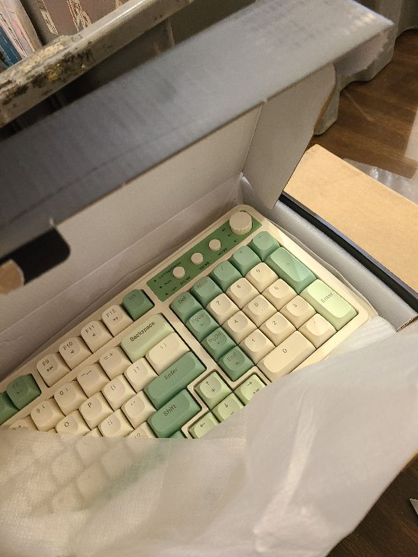 Photo 1 of AULA S99 Gaming Keyboard, Wireless Computer Keyboards, Tri-Mode Bluetooth/2.4GHz/USB-C Custom Creamy Keyboard with Number Pad, RGB Backlit Media Knob Cute Programmable Keyboard for PC Gamer - Green