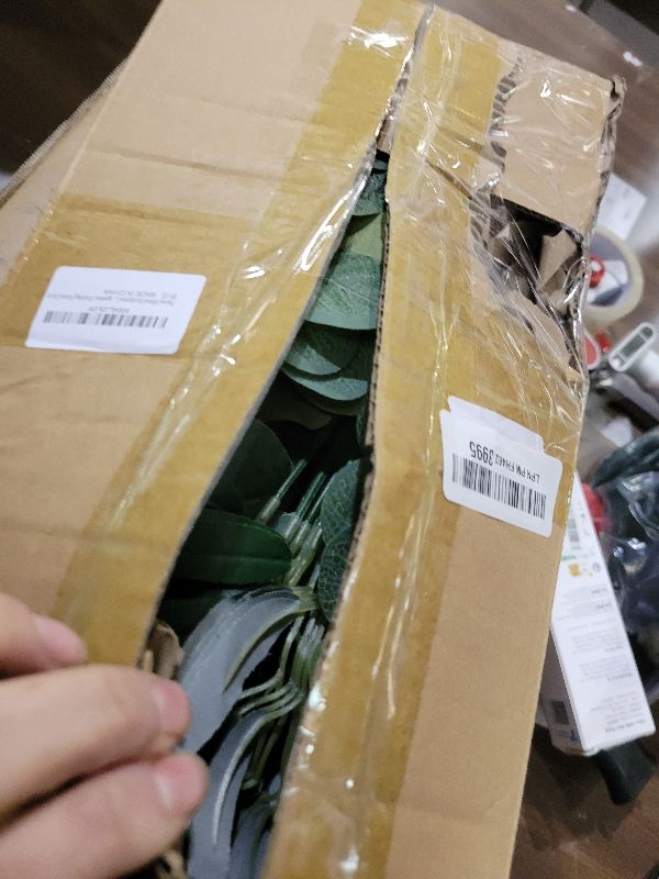 Photo 1 of 150 Pcs 4 Kinds Mixed Artificial Eucalyptus Leaves Stems Bulk Fake Silver Dollar Eucalyptus Bundle Faux Plants Greenery for DIY Bouquets Floral Arrangement Wedding Engagement Party Decor