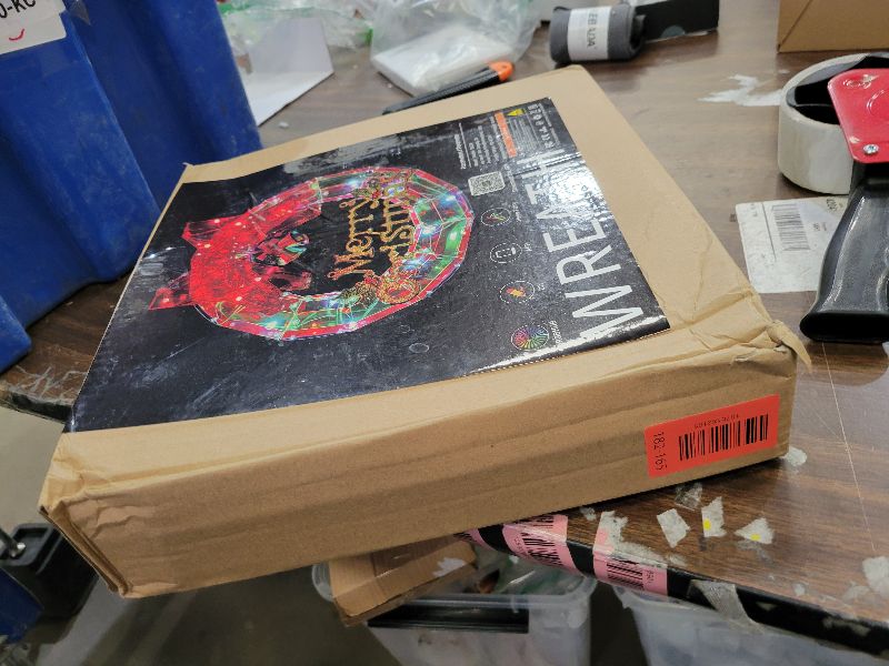 Photo 1 of 12" Christmas Wreaths Lighted with DIY Color Changing, Smart App Control, Prismatic Iridescent LED, Music Sync, USB Powered, Pre-Lit Wreath for Front Door, Party, Window & Indoor Decorations