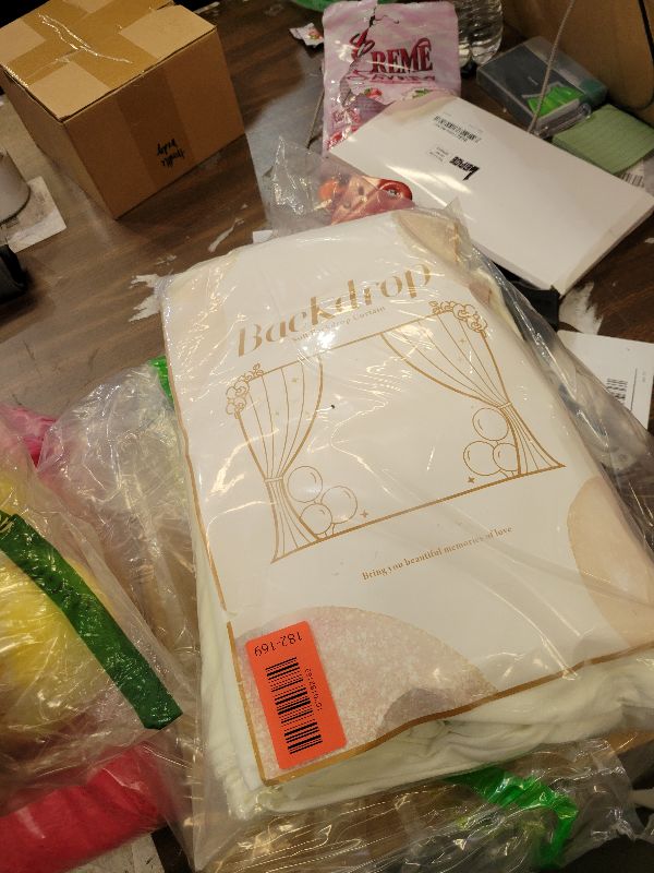 Photo 1 of 10 ft x 10 ft Wrinkle Free Ivory Backdrop Curtain for Wedding Parties, Polyester Ivory Photo Backdrop Drapes 2 Panels 5x10ft for Baby Shower Photoshoot Engagement Birthday Party Photography Background