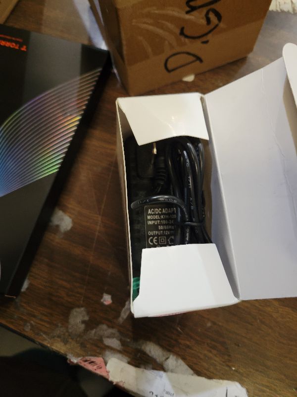 Photo 1 of 12 Volt 2A Power Adapter Supply, AC 100-240V to DC 12 V Power Supply Transformer Charger Wall Plug for DC12V Light Security CCTV Camera, Black, 8x5x3.3 cm